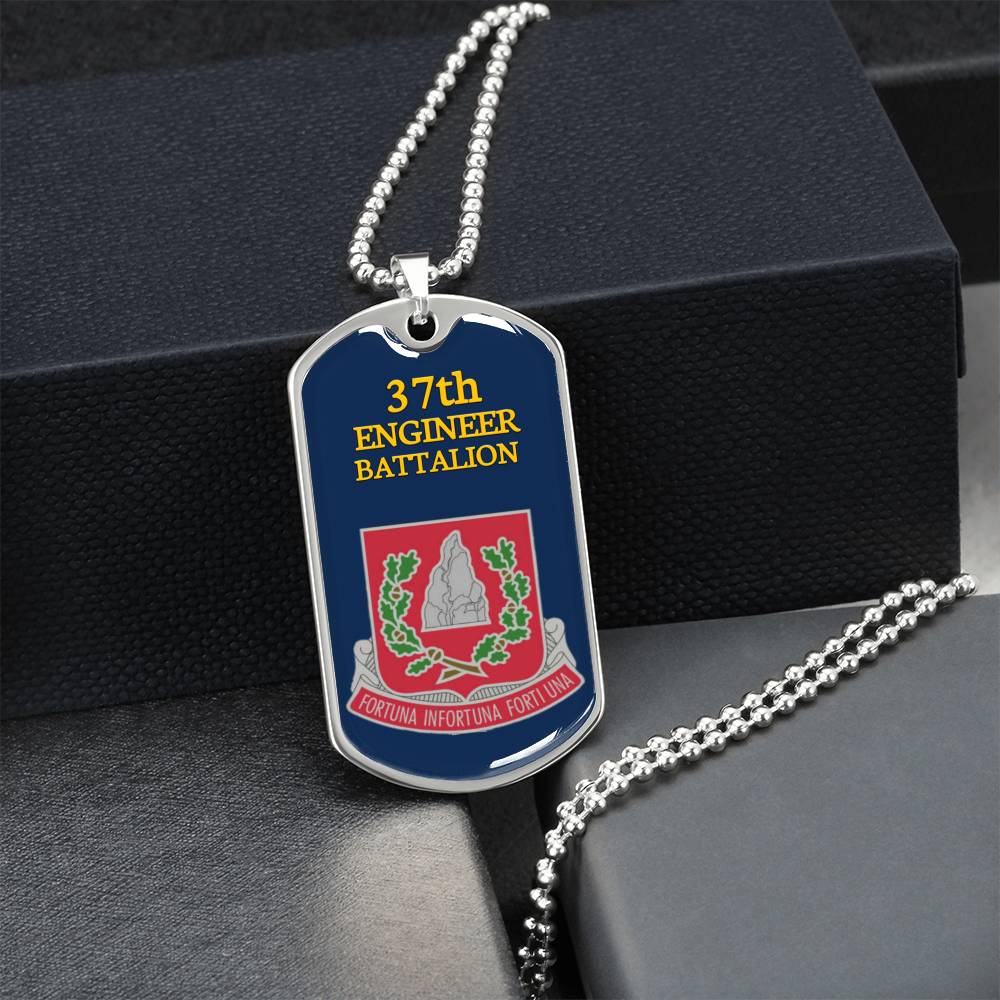 Awesome Dog Tag For 37Th Engineer Battalion - Army Tag Necklace, Dog Tag Necklace
