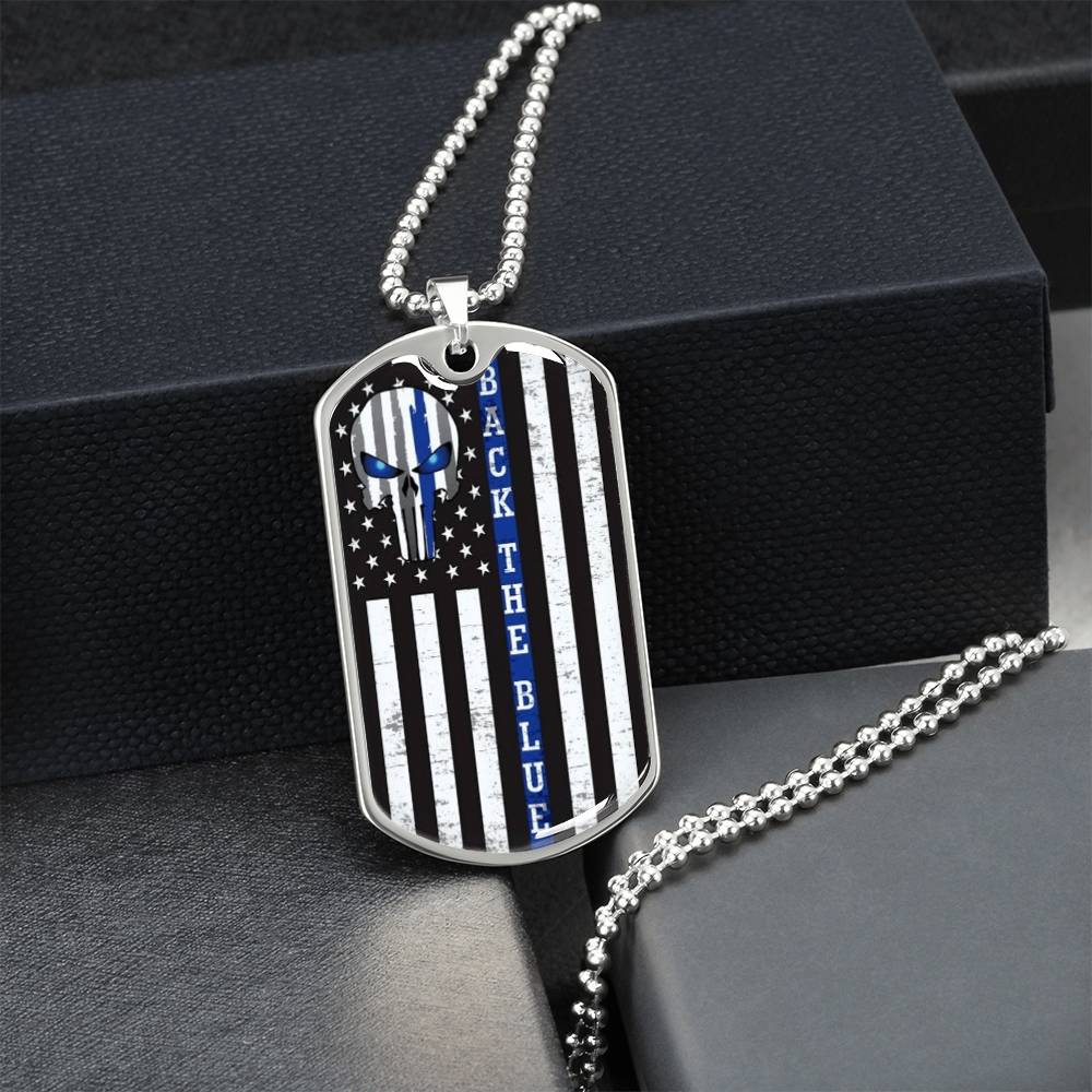 Support Blue Hero - Army Tag Necklace, Dog Tag Necklace