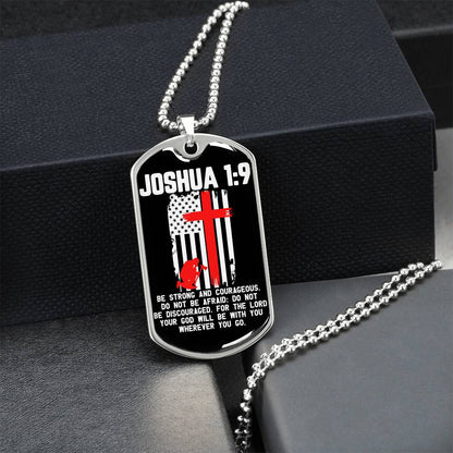 To My Strong And Courageous Dad Gift For My Father - Army Tag Necklace, Dog Tag Necklace