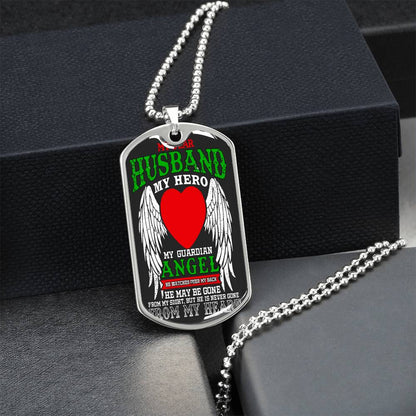My Husband My Hero - Army Tag Necklace, Dog Tag Necklace