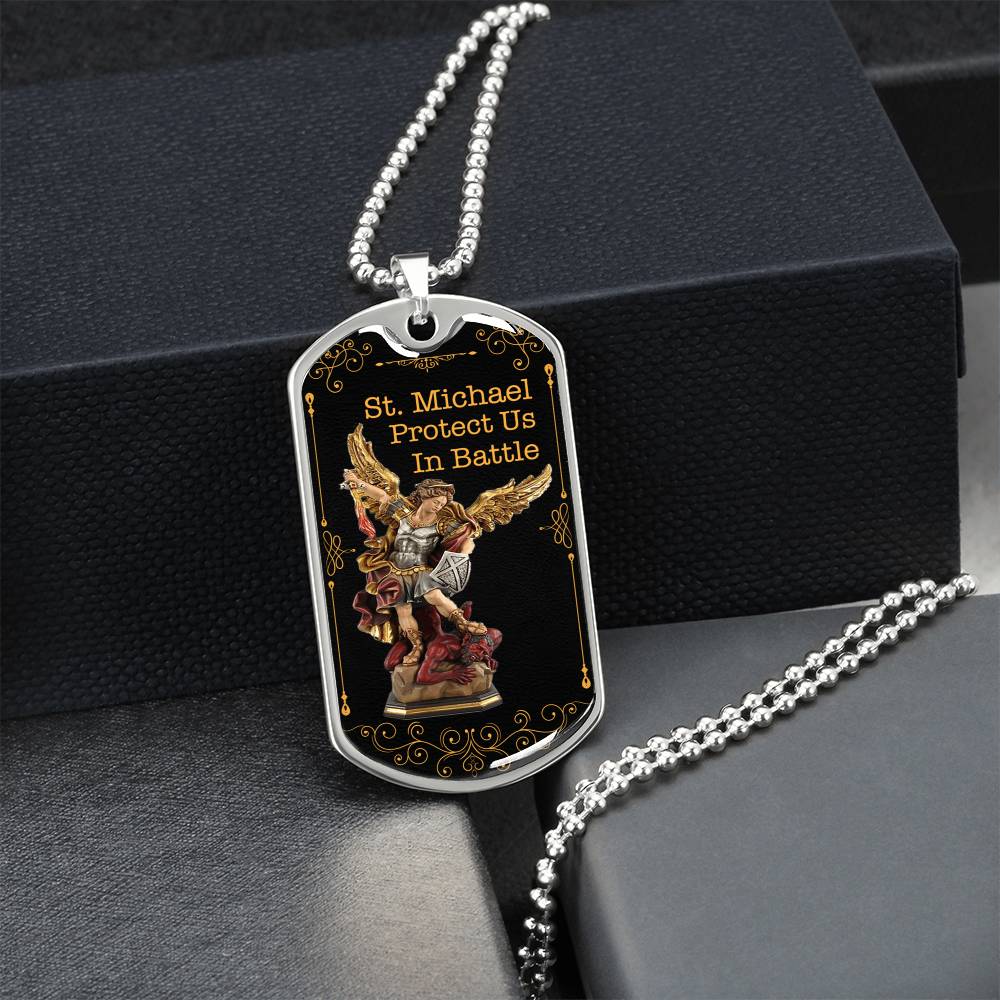 Police Officer St.Michael Protection Dogtag - Army Tag Necklace, Dog Tag Necklace