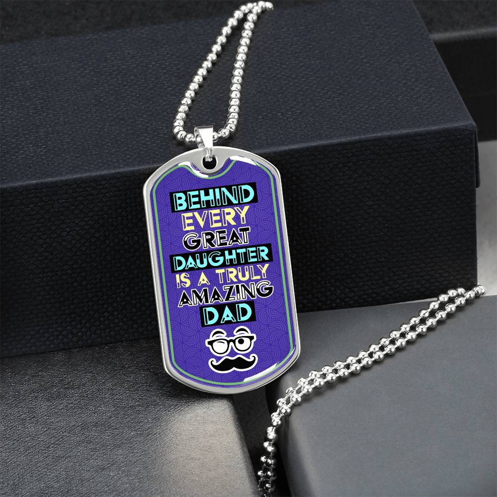Amazing Dad Dog Dag Necklace, Luxury Dog Tag, Gift For Dad From Daughter - Army Tag Necklace, Dog Tag Necklace