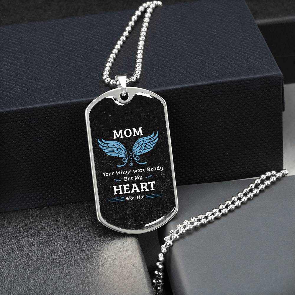 Remembering My Mom - Army Tag Necklace, Dog Tag Necklace