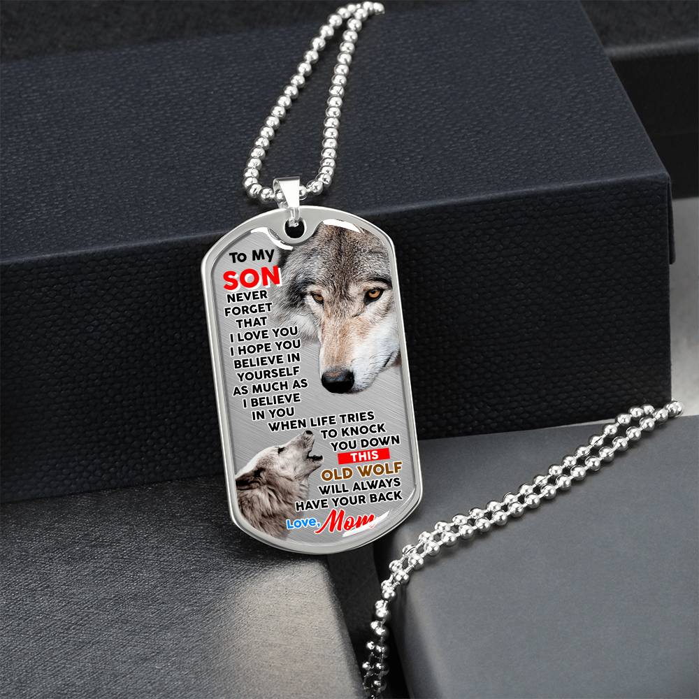 Gift For Son - Premium Dog Tag From Mom - Army Tag Necklace, Dog Tag Necklace