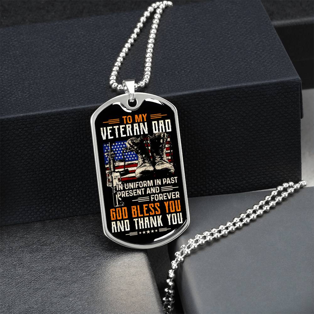 Gift For Veteran Dad - Fathers Day Gift - Best Gifts For Dad - Army Tag Necklace, Dog Tag Necklace