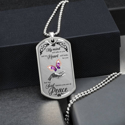 Memorial Necklace - Gifts For Men, Women - In Memory Of Mom, Dad - In Memory Of Husband, Wife - Memorial Gift - Army Tag Necklace, Dog Tag Necklace
