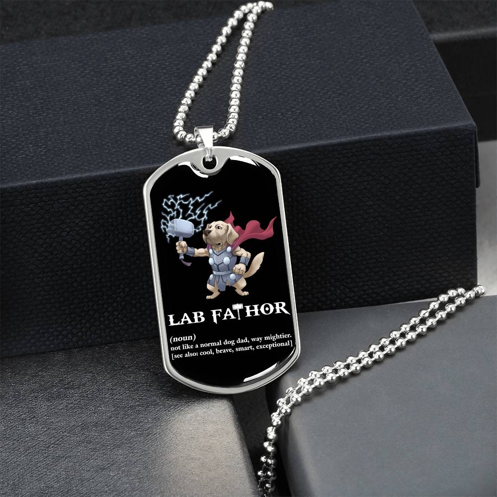 Lab Fathor Dogtag - Army Tag Necklace, Dog Tag Necklace