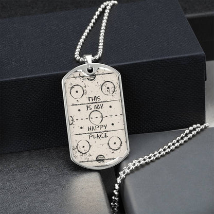This Is My Happy Place Necklace You Are My Happy Place With An Accent Bead Of Your Choice - Army Tag Necklace, Dog Tag Necklace