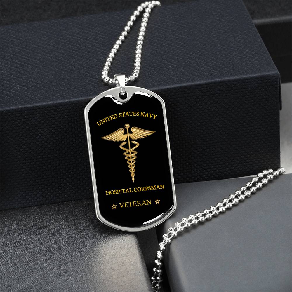 Gorgeous Dog Tag For Navy Hospital Corpsman - Army Tag Necklace, Dog Tag Necklace
