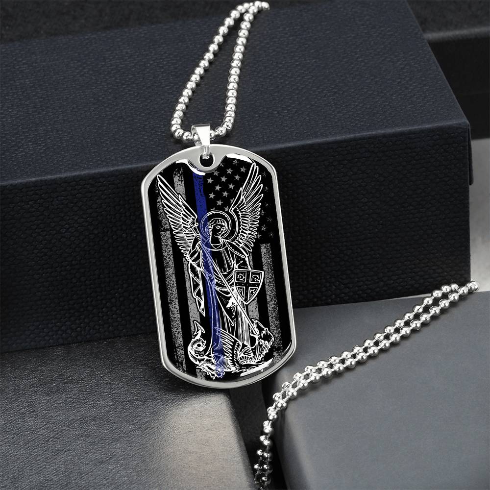 Saint Michael The Archangel Medallion - Dog Tag, Wear It For Courage And Protection, Personalized Archangel Saint Michael Necklace - Army Tag Necklace, Dog Tag Necklace