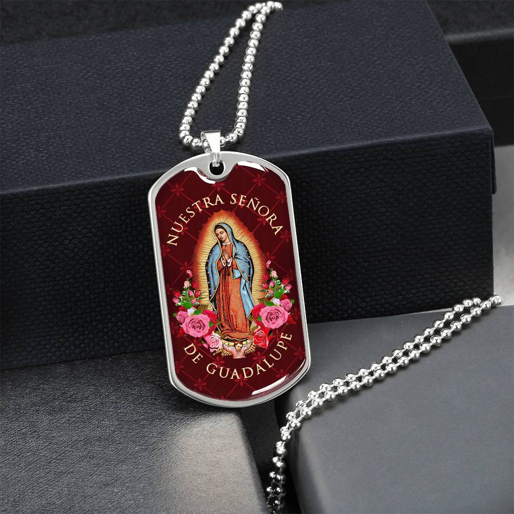 Nuestra Señora De Guadalupe Luxury Dog Tag Necklace - Army Tag Necklace, Dog Tag Necklace