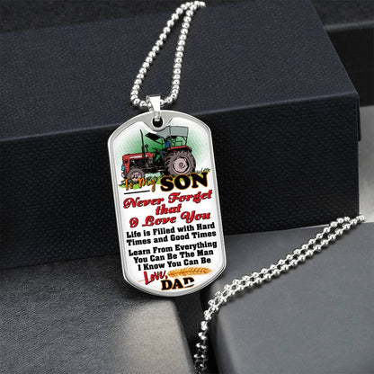 Farmer's Son - Premium Dog Tag - Army Tag Necklace, Dog Tag Necklace