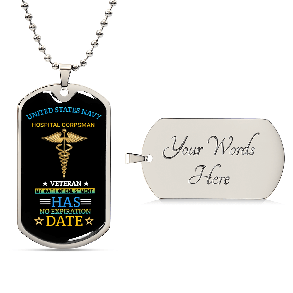 Awesome Dog Tag For Navy Hospital Corpsman Veterans - Army Tag Necklace, Dog Tag Necklace