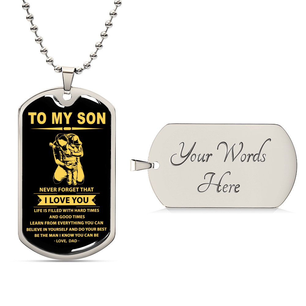 Dog Tag Dad To Son - Army Tag Necklace, Dog Tag Necklace