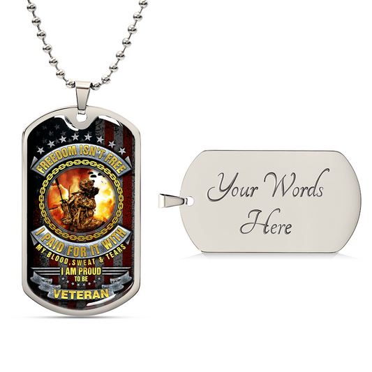 Gift for veteran, Military Gift, Veterans Day, veteran dog tag, US Army dog tag, Gift for Army, 4th of july gift - Army Tag Necklace, Dog Tag Necklace