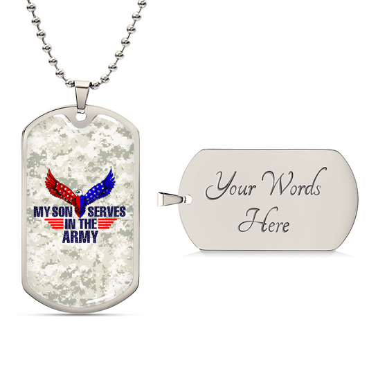 Personalized Army, Army Mom, Army Dad, Themed Dog Tag Gold And Silver - Army Tag Necklace, Dog Tag Necklace