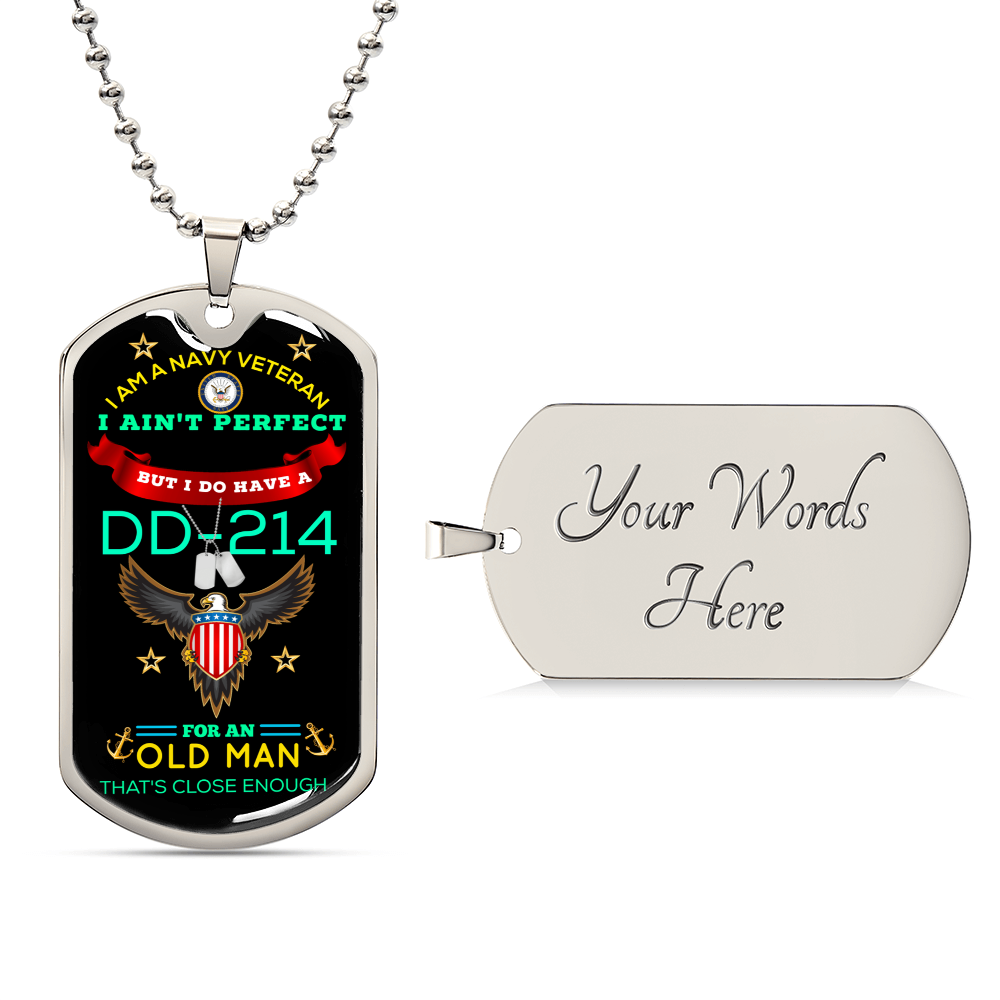 Gorgeous Navy Veteran Dog Tag - Army Tag Necklace, Dog Tag Necklace