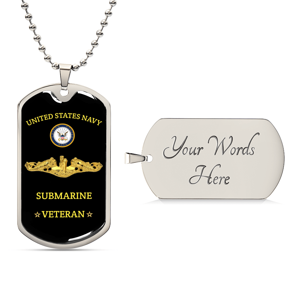 Gorgeous Dog Tag For Submarine Veterans - Army Tag Necklace, Dog Tag Necklace