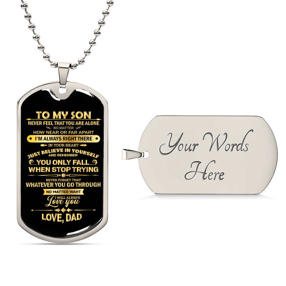 To My Son Love, Dad - Army Tag Necklace, Dog Tag Necklace