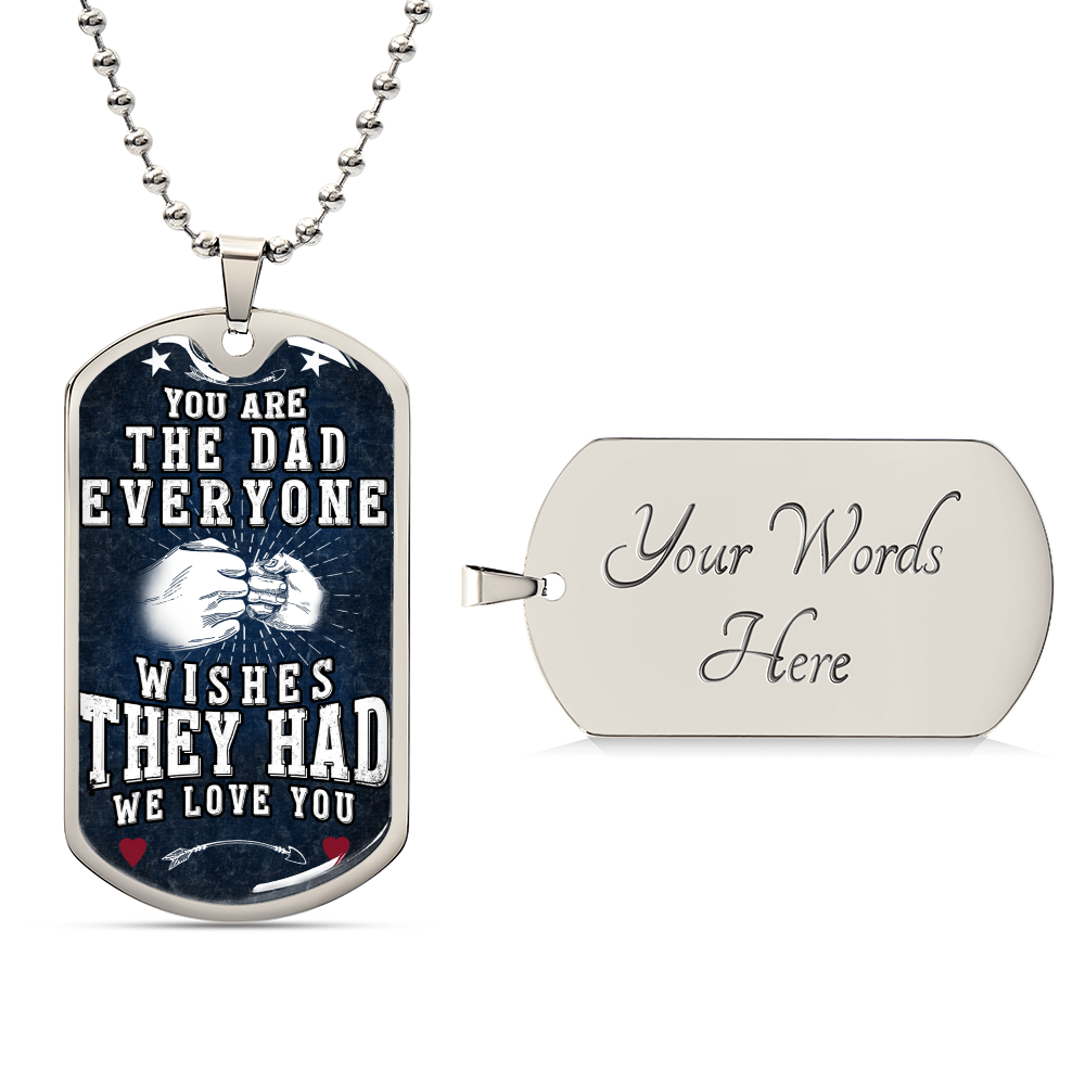 To My Dad Necklace, to My Dad, Love You My Whole Life, Dad Gift, Dad Birthday Gift, Daughter to Dad Gift, Present for Dad - Army Tag Necklace, Dog Tag Necklace