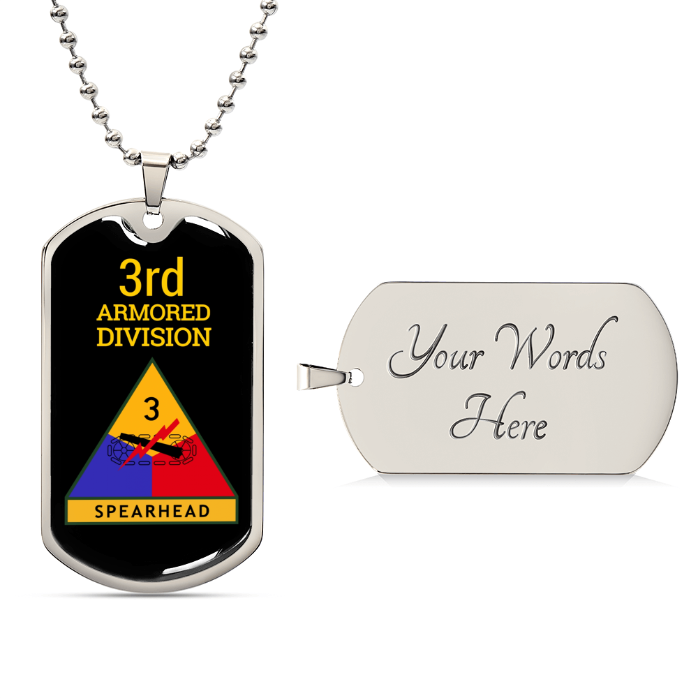 Gorgeous Dog Tag For 3Rd Armored Division - Army Tag Necklace, Dog Tag Necklace