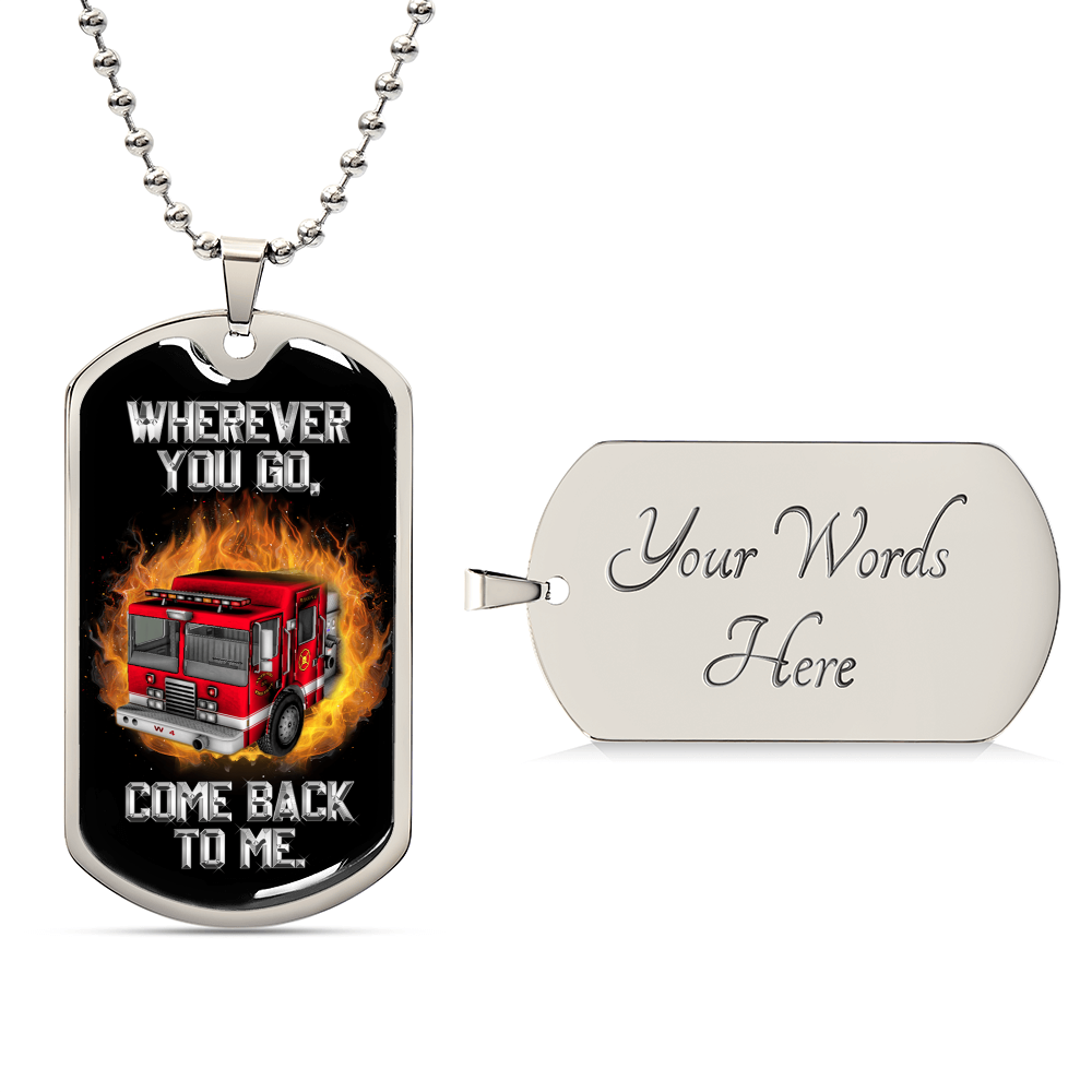 Firefighter Gift, Best Dog Tag Necklace Pendant For Fireman Dad Birthday Christmas Father's Day, Fire Safety Isaiah - Army Tag Necklace, Dog Tag Necklace