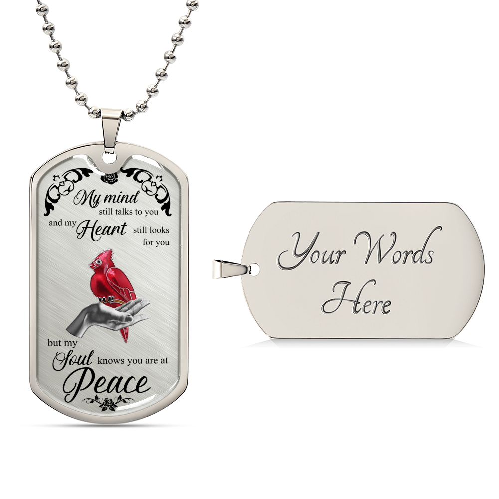 Bird On Lady Hand Luxury Dog Tag - Army Tag Necklace, Dog Tag Necklace