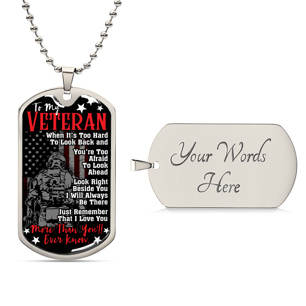 Gift For A Veteran - Premium Dog Tag - Army Tag Necklace, Dog Tag Necklace