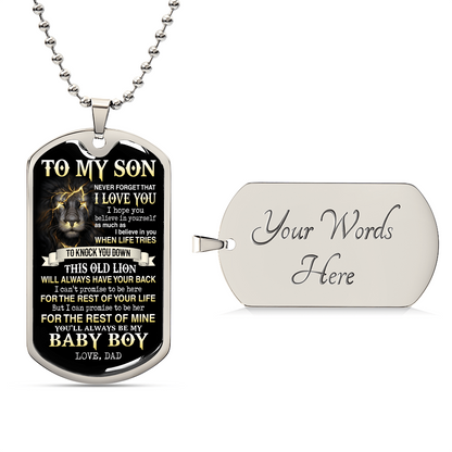 To My Son - Gift From Dad - Army Tag Necklace, Dog Tag Necklace