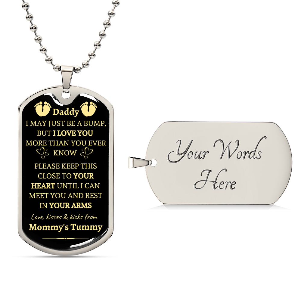 Daddy, I Love You More Than You Ever Know - Dad To Be Necklace - Army Tag Necklace, Dog Tag Necklace