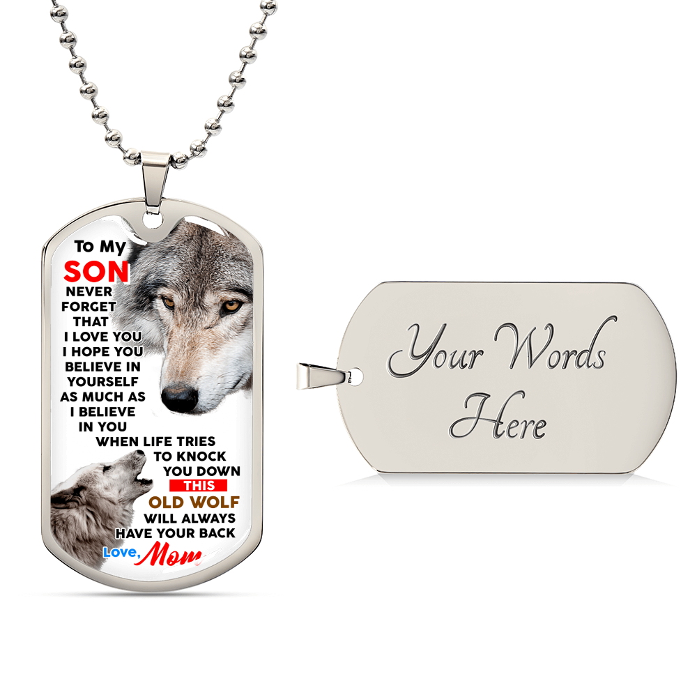 Gift For Son From Mother Military Style Pendant Dog Tag Necklace, Dog Tag Birthday Gift For Son From Love Mom - Army Tag Necklace, Dog Tag Necklace