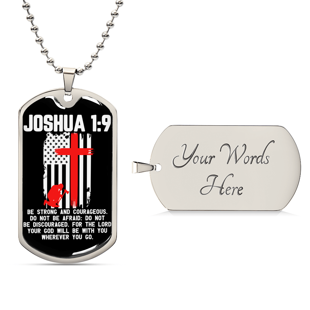 To My Strong And Courageous Dad Gift For My Father - Army Tag Necklace, Dog Tag Necklace