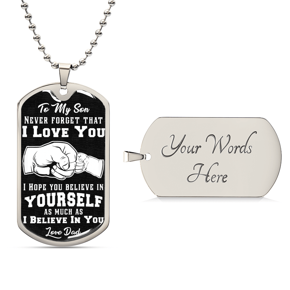 To My Son - Never Forget - Dog Tag - Army Tag Necklace, Dog Tag Necklace