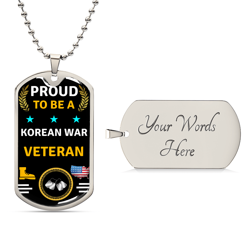 Korean War Veteran Dog Tag - Army Tag Necklace, Dog Tag Necklace