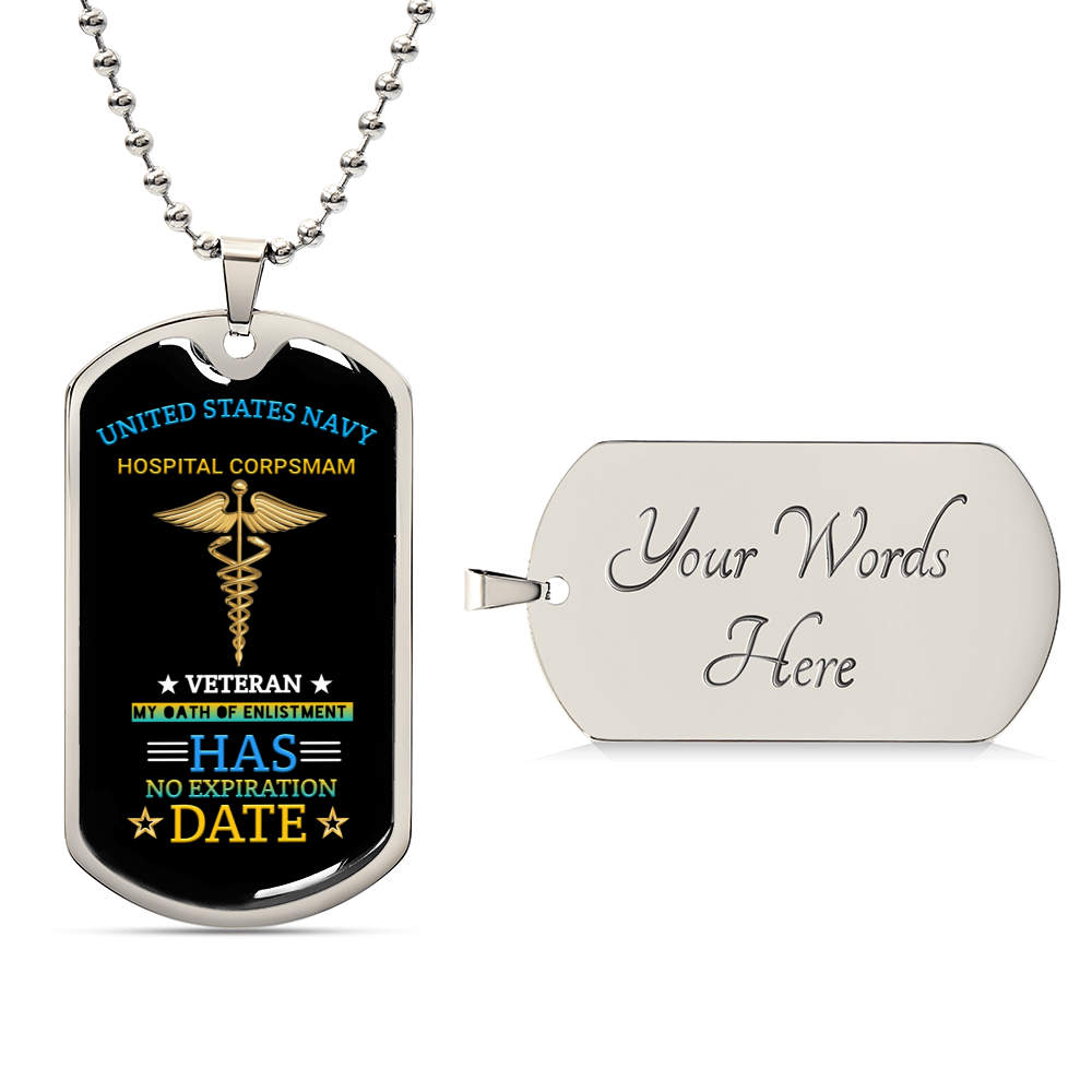 Awesome Dog Tag For Navy Hospital Corpsman Veterans - Army Tag Necklace, Dog Tag Necklace
