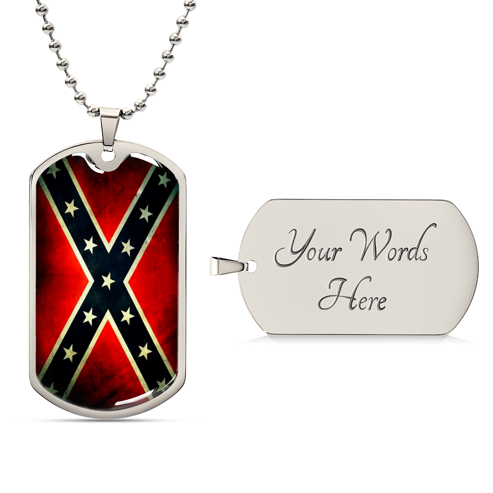 North Carolina State Flag - Army Tag Necklace, Dog Tag Necklace