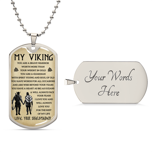 Viking Dogtag For Your Man - Army Tag Necklace, Dog Tag Necklace