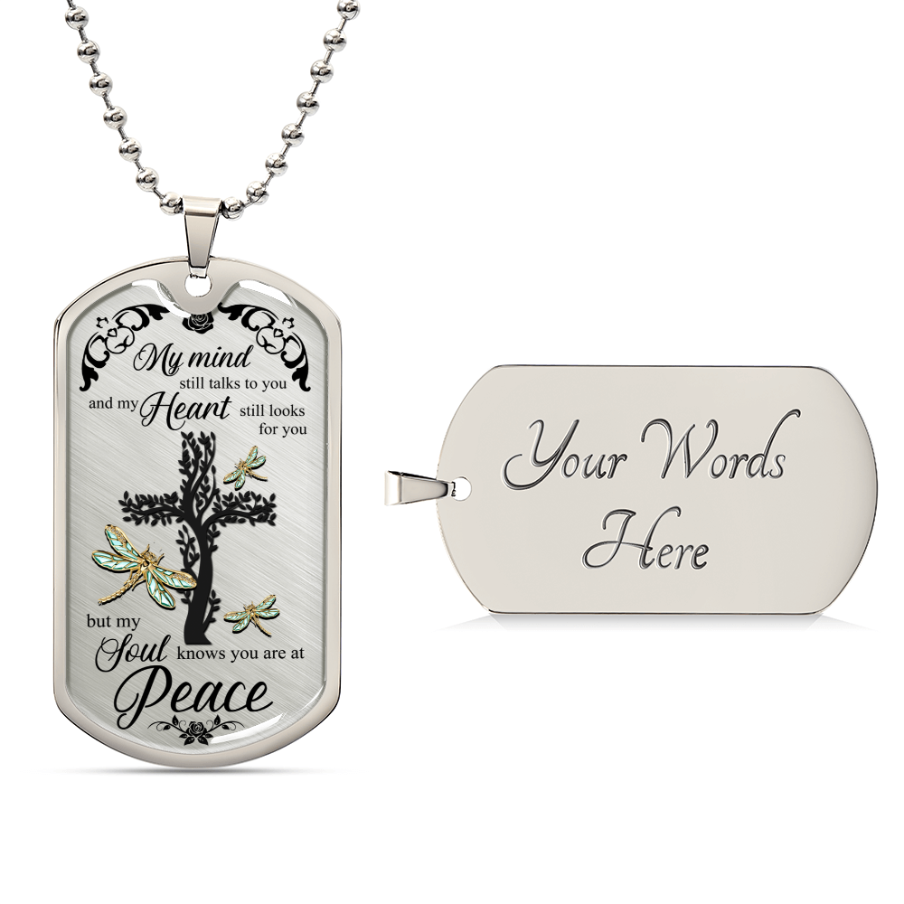Dragonflies Tree Of Life Faith Cross Luxury Dog Tag - Army Tag Necklace, Dog Tag Necklace