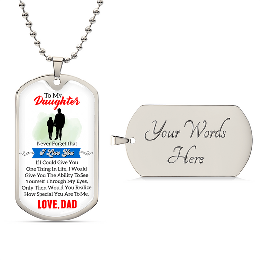 To My Daughter Dog Tag Necklace, Gift For Daughter From Mom And Dad, Daughter Gift From Parents, Daughter Gifts - Army Tag Necklace, Dog Tag Necklace