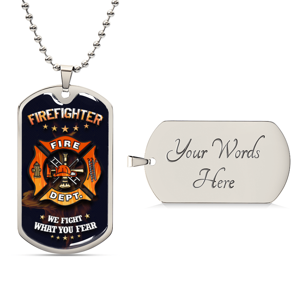 Collection Dad - Firefighter Necklace - Army Tag Necklace, Dog Tag Necklace