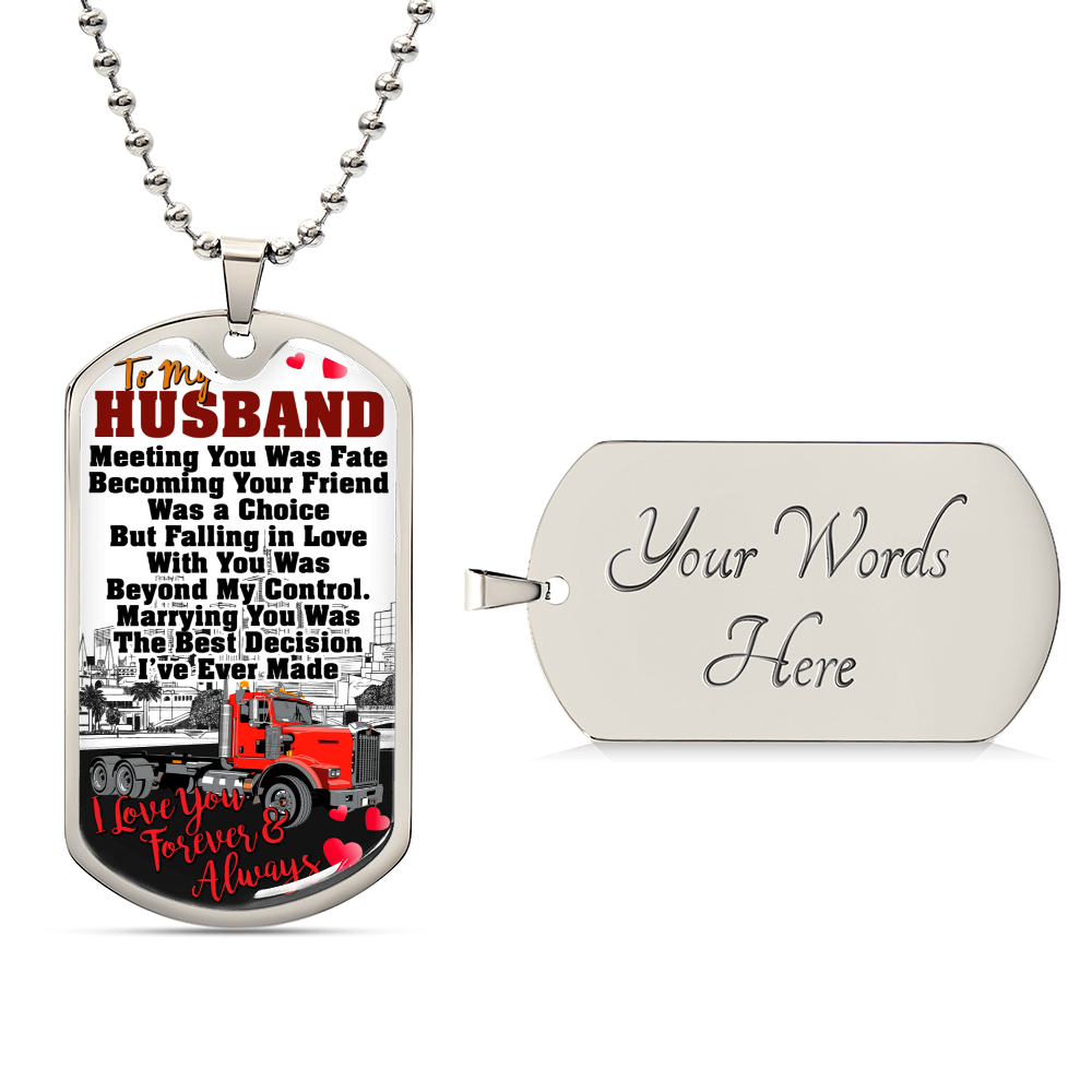 Gift For Trucker- Premium Dog Tag - Army Tag Necklace, Dog Tag Necklace