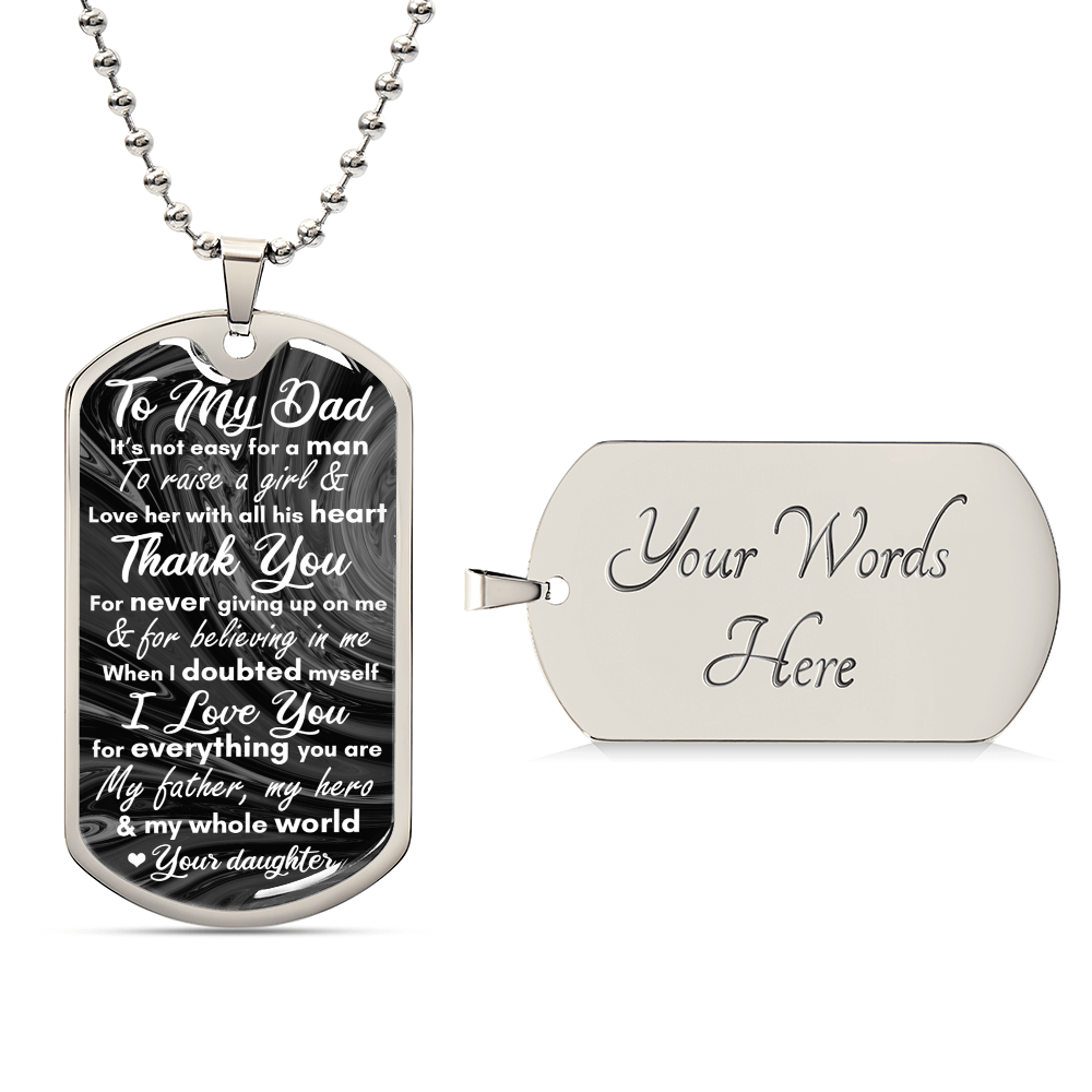 To My Dad - Army Tag Necklace, Dog Tag Necklace