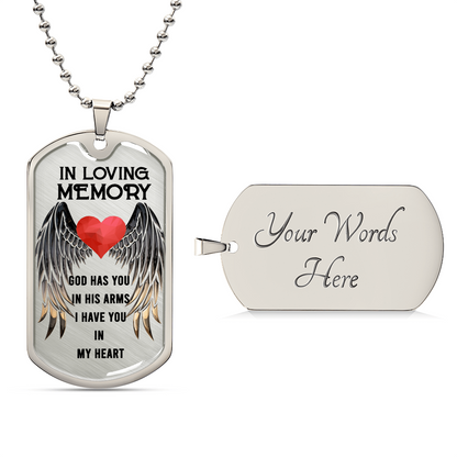 Rest In Peace  - Infant Loss - Father Loss - Mother Loss - Loss Of Loved One - Memorial Jewelry - Army Tag Necklace, Dog Tag Necklace