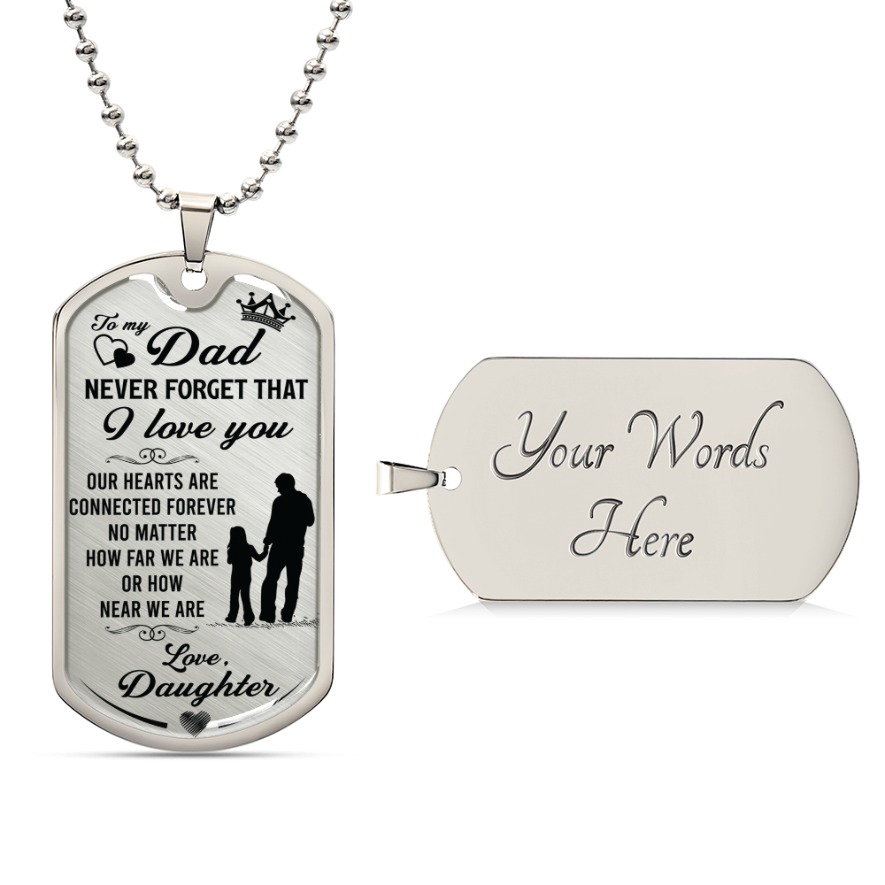 Father's Day Dog Tag From Daughter - Army Tag Necklace, Dog Tag Necklace