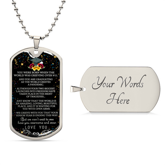 Graduation Dog Tag - Army Tag Necklace, Dog Tag Necklace