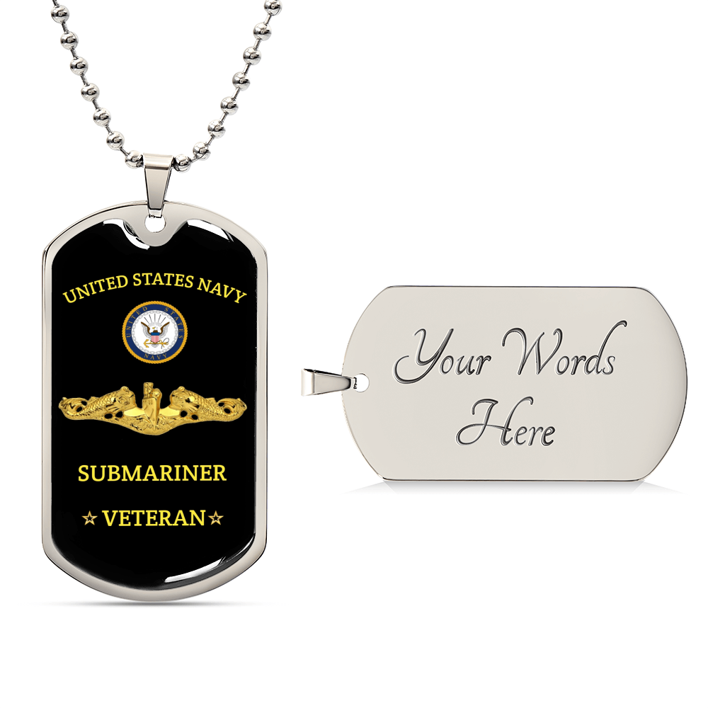 Gorgeous Dog Tag For Submarine Veterans - Army Tag Necklace, Dog Tag Necklace