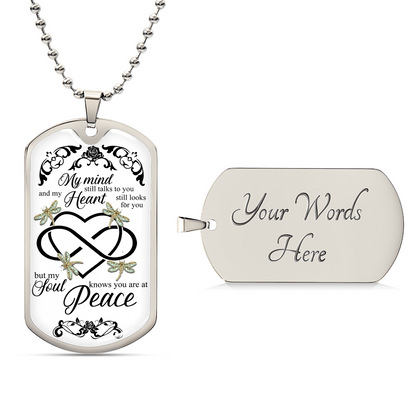 Memorial Necklace - Gifts For Men, Women - In Memory Of Mom, Dad - In Memory Of Husband, Wife - Memorial Gift - Army Tag Necklace, Dog Tag Necklace