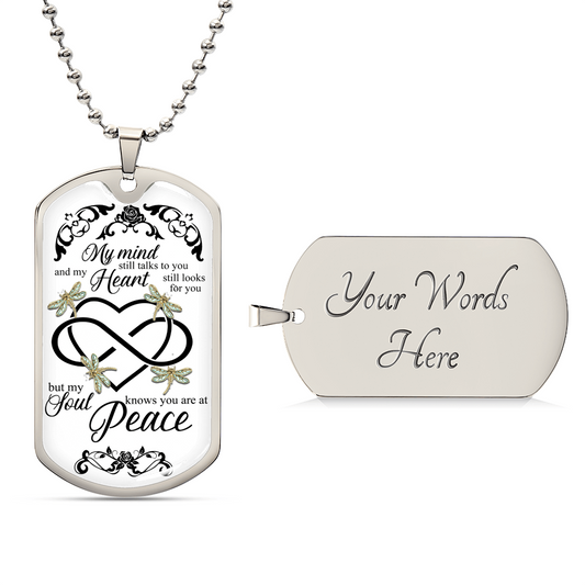 Memorial Necklace - Gifts For Men, Women - In Memory Of Mom, Dad - In Memory Of Husband, Wife - Memorial Gift - Army Tag Necklace, Dog Tag Necklace