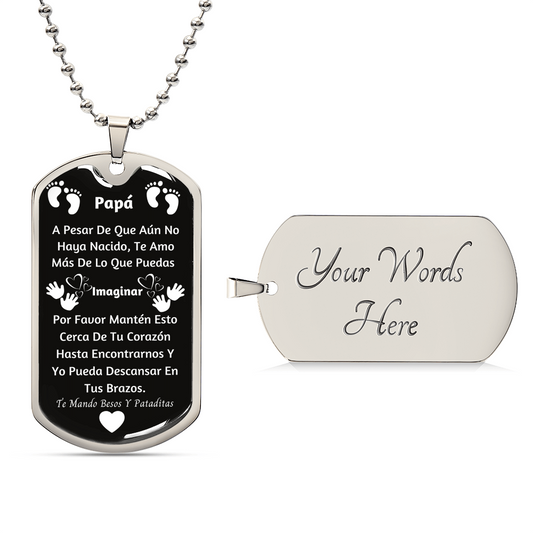 To My Dad, Love Your Son, Premium Dog Tag Necklace Dog Tag Necklace, Optional Engraving, Dad Gift, Papa Gift, Father's Day - Army Tag Necklace, Dog Tag Necklace