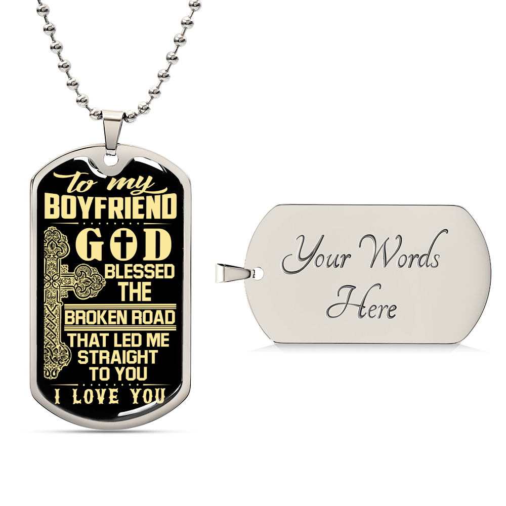 To My Boyfriend Gift To Your Boyfriend - Army Tag Necklace, Dog Tag Necklace